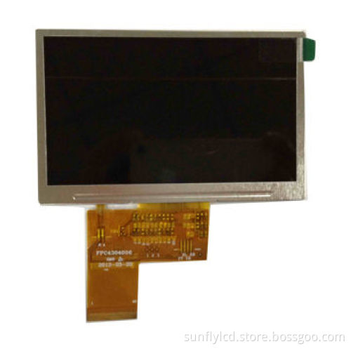 4.3-inch TFT LCD Module 480x272x3 RGB Dot, Sized 105.3x67x2.9mm